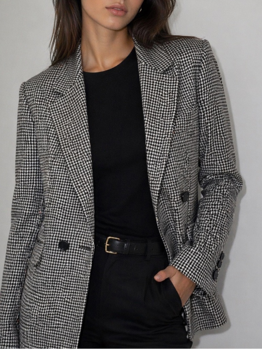 Forever 21 Black & White Houndstooth Blazer